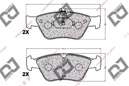 Комплект тормозных колодок DJ PARTS BP1181